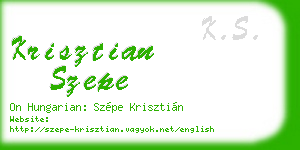 krisztian szepe business card